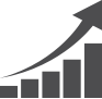 Bar graph with upward trend.