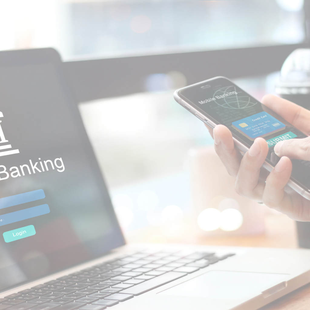 Mobile banking and desktop banking.